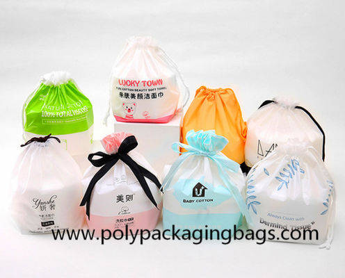 De berijpte CPE Witte LDPE Zakken van Lint Plastic Drawstring voor Snacks Verpakking