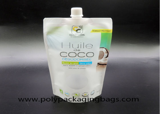 16oz 500ml kokosmelk verpakking zelfzuigende mondstuk tas opstaan ​​zak met tuit