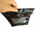 De zwarte klassieke zak van de sigarenritssluiting met transparante vensters en bevochtigende spons