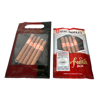 Logo Custom Cigar Humidifier Pouch met Duidelijk Venster/Ritssluiting/Hang Hole
