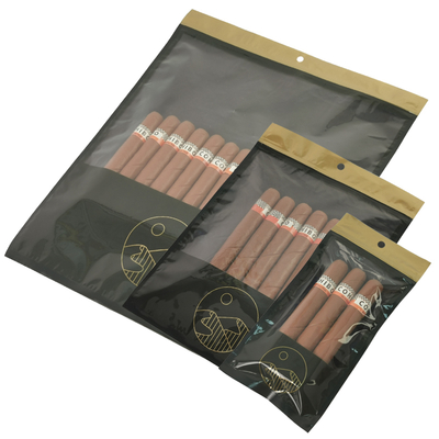 Op maat bedrukte Zip Lock Sigaren Humidor Zakken Bevochtigde Sigarenverpakkingszakken Met Bevochtigingssysteem voor Sigarenaccessoires