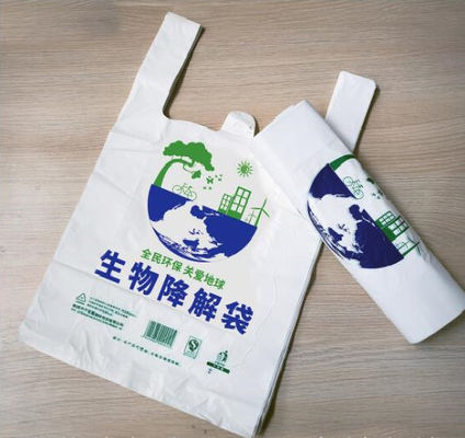 Biologisch afbreekbare Gravuredruk PLA die PBAT Polyzakken het Winkelen Zakzak verpakken