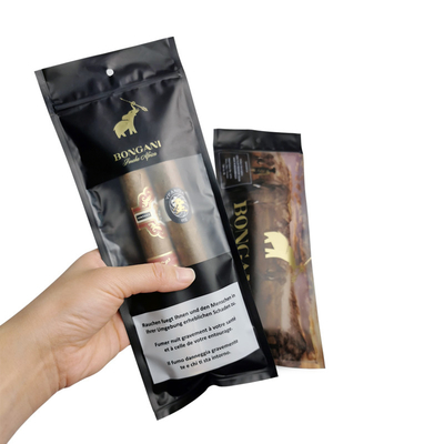 Custom Ziplock Sigaren Humidor Tassen Met Bevochtigd Systeem En Display Venster 90 Dag Behoud 20 Sigaren Capaciteit