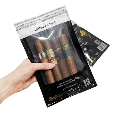 Aangepaste Tabaksverpakking Bevochtiger Plastic Zakjes Bevochtigde Sigaren Humidor Zakken voor 5-6 Sigaren met Hygrometer & Scheidingswand