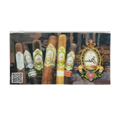 Custom Logo Printing Cigar Wrap Slider Zip Lock Tabakpijp Plastic Bag Package Cigar Humidor Case Zipper Packaging Pockets