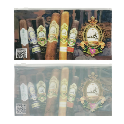 Custom Logo Printing Cigar Wrap Slider Zip Lock Tabakpijp Plastic Bag Package Cigar Humidor Case Zipper Packaging Pockets