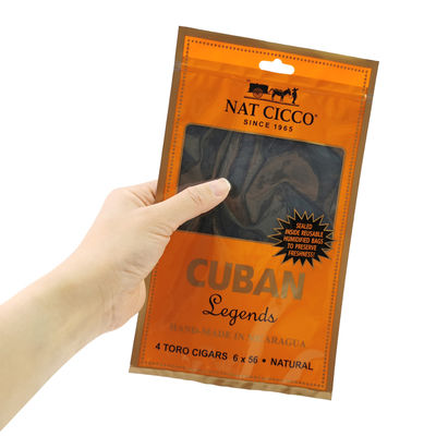 Persoonlijk drukwerk Reizigigaren Humidorzak 4-6 Sigaren Gevochtigde plastic zakken met sigarenverpakkingszak