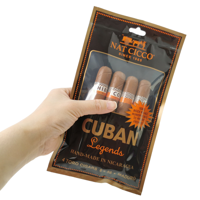 Gepersonaliseerd logo Gepersonaliseerd Sigaren Humidor Vochtinbrengende Verpakkingszak Tas Verpakkingszak Zipper Vochtinbrengende zakken voor sigaren