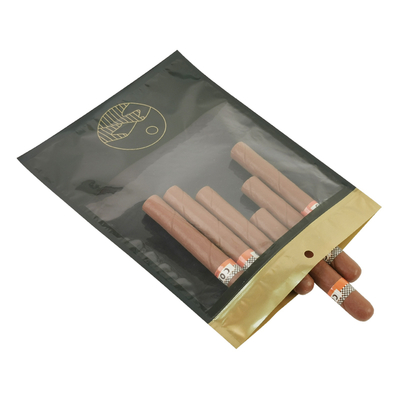 Op maat bedrukte Zip Lock Sigaren Humidor Zakken Bevochtigde Sigarenverpakkingszakken Met Bevochtigingssysteem voor Sigarenaccessoires