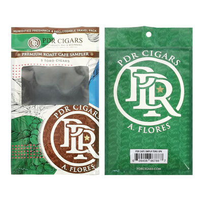 Aanpasbare hervergrendelbare folie Ziplock Driezijdige afdichting Natuurlijke blad sigaren wikkels Bevochtigende plastic verpakkingszak met helder raam