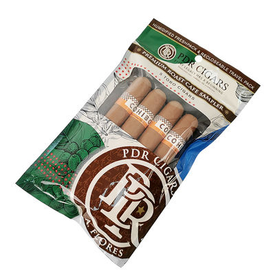 Aanpasbare hervergrendelbare folie Ziplock Driezijdige afdichting Natuurlijke blad sigaren wikkels Bevochtigende plastic verpakkingszak met helder raam