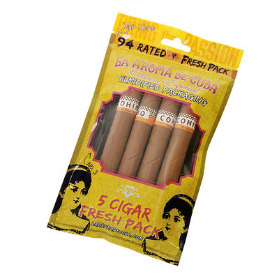 Op maat gedrukt Ziplock sigaren verpakkingszakken sigaren bevochtigde plastic zakken met hydraterende laag