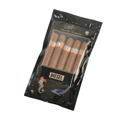 Op maat gemaakte luxe leren sigarenreisetui met bevochtiger Draagbare met ceder gevoerde humidorzak Vochtcontrole Ziplock-zakje