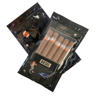 Op maat gemaakte luxe leren sigarenreisetui met bevochtiger Draagbare met ceder gevoerde humidorzak Vochtcontrole Ziplock-zakje