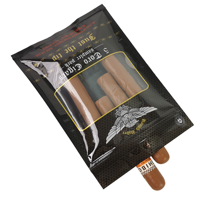 Gepersonaliseerde gedrukte logo vochtbestendige 3-zijdige verzegelde sigaren humidor zak voor reizen en vochtigheid / humidifier verpakking