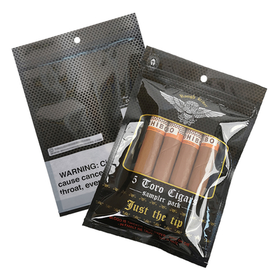 Gepersonaliseerde gedrukte logo vochtbestendige 3-zijdige verzegelde sigaren humidor zak voor reizen en vochtigheid / humidifier verpakking