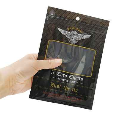 Persoonlijk ontworpen vochtbestendige platte zakken gedrukt warmteverzegelbaar aluminiumfolie Mylar 3 zijde afdichting voor tabak blad sigaren wrap