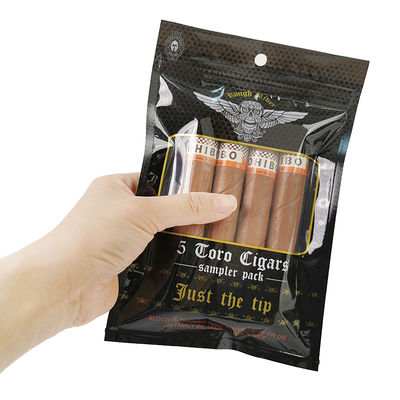 Persoonlijk ontworpen vochtbestendige platte zakken gedrukt warmteverzegelbaar aluminiumfolie Mylar 3 zijde afdichting voor tabak blad sigaren wrap