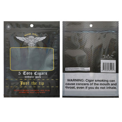 Persoonlijk ontworpen vochtbestendige platte zakken gedrukt warmteverzegelbaar aluminiumfolie Mylar 3 zijde afdichting voor tabak blad sigaren wrap