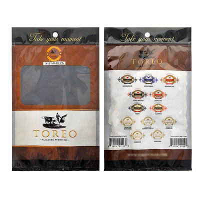 Nieuw Ontwerp Vochtbestendige Plastic Humidor Zakjes met Ritssluiting Versheid Behoudende Vochtigheid Sigarenopslag met Afzonderlijke Sleuf