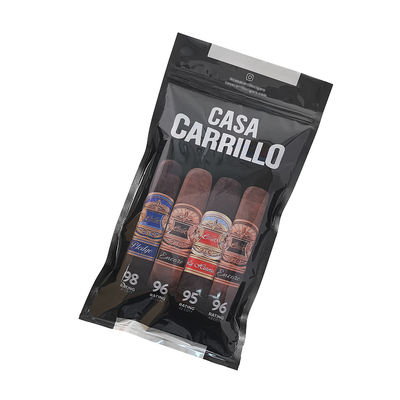 Op maat gemaakte luxe leren sigarenreisetui met bevochtiger Draagbare met ceder gevoerde humidorzak Vochtcontrole Ziplock-zakje