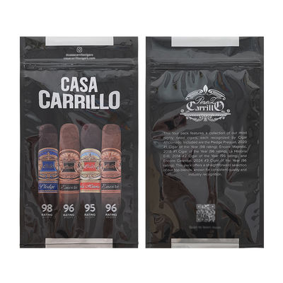 Op maat gemaakte luxe leren sigarenreisetui met bevochtiger Draagbare met ceder gevoerde humidorzak Vochtcontrole Ziplock-zakje