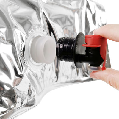 Op maat gemaakte transparante aluminium bib-bag van 5L voor sapverpakking, drankzak, wijnzak in doos
