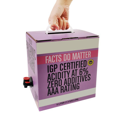 Op maat gemaakte transparante aluminium bib-bag van 5L voor sapverpakking, drankzak, wijnzak in doos