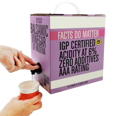 Op maat gemaakte transparante aluminium bib-bag van 5L voor sapverpakking, drankzak, wijnzak in doos