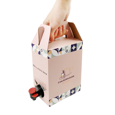 Aangepaste 2L 3L 5L Wegwerp Papieren Kartonnen Verpakking Koffie Cold Brew Sap Box Dispenser Bag in Box Aseptische Zak