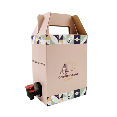 Aangepaste 2L 3L 5L Wegwerp Papieren Kartonnen Verpakking Koffie Cold Brew Sap Box Dispenser Bag in Box Aseptische Zak