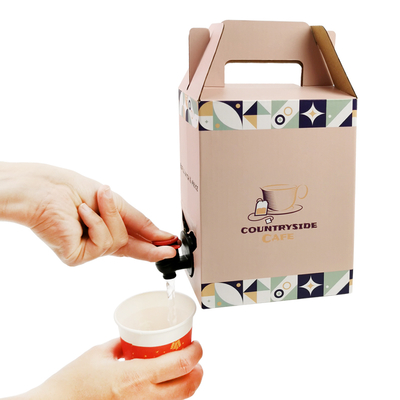 Aangepaste 2L 3L 5L Wegwerp Papieren Kartonnen Verpakking Koffie Cold Brew Sap Box Dispenser Bag in Box Aseptische Zak