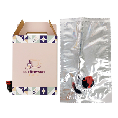 Aangepaste 2L 3L 5L Wegwerp Papieren Kartonnen Verpakking Koffie Cold Brew Sap Box Dispenser Bag in Box Aseptische Zak