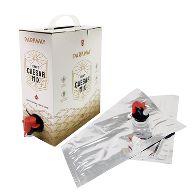 Aangepaste 1L 1,5L 2 liter 3L 5L 96OZ BIB ZAK Wegwerpzak in Doos TheeSap Koffie To Go Papieren Doos Verpakking met Dispenser
