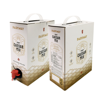 Aangepaste 1L 1,5L 2 liter 3L 5L 96OZ BIB ZAK Wegwerpzak in Doos TheeSap Koffie To Go Papieren Doos Verpakking met Dispenser