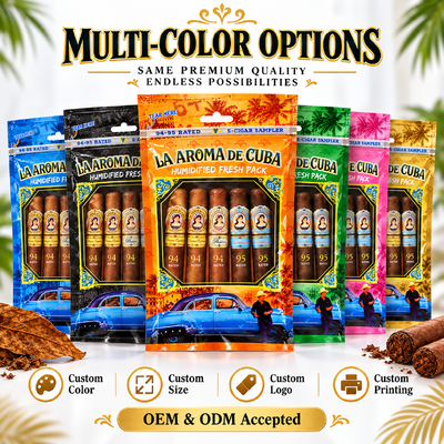 Cigars Depending On Size Custom Cigar Bags Featuring MOPP PE Material Structure Offering Freshness Preservation