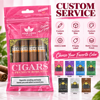 Tear-resistant And Puncture-resistant Cigar Packaging Bag Designed With Humidity Sheet Inside For Long-lasting Freshness