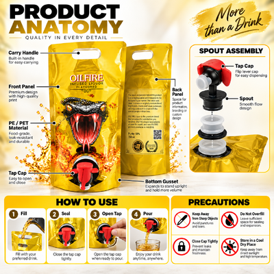 Food Grade Coffee Bags Packaging Bag Double Bottom Folding Bag Packaging Tap Heat Spout Security Feature Whisky Vodka With Valve