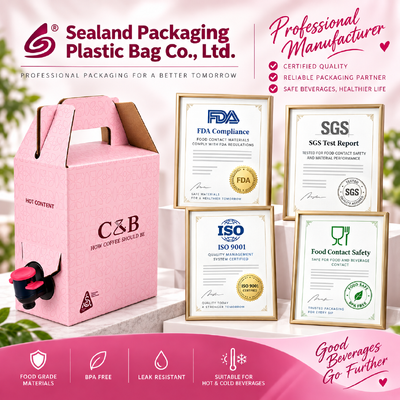 ISO gecertificeerde Bag In Box plastic rechthoekig ontwerp geschikt voor het verpakken van vloeistoffen in de voedingsmiddelen-, dranken- en chemische sector