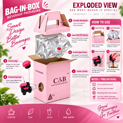 ISO gecertificeerde Bag In Box plastic rechthoekig ontwerp geschikt voor het verpakken van vloeistoffen in de voedingsmiddelen-, dranken- en chemische sector