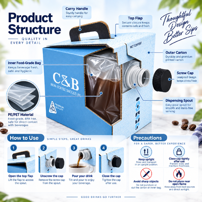 Tap Spout Accessories and ISO Certified Cold Brew Coffee dispenser Engineered for Commercial Coffee Service Applications