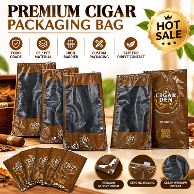 5 Sigaren Volume Sigaren Humidor Zakken Scheurvast Lekvrij Plastic Ritszakken Ideaal voor Sigaren Bevochtigen en Opslag