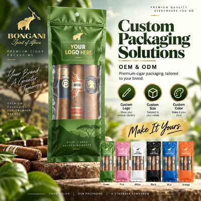 Kleine sigaren humidor zakken met vochtigheidsblad erin, geschikt voor het bewaren van 5 sigaren, waardoor optimale omstandigheden behouden blijven