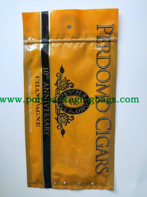 Zip Lock Gevochtigde tabaksverpakkingszak Reizing Plastic Bags Wraps Sigarenverpakkingszak met gat en raam