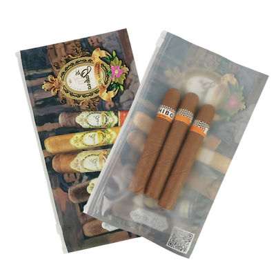 Custom Logo Printing Cigar Wrap Slider Zip Lock Tabakpijp Plastic Bag Package Cigar Humidor Case Zipper Packaging Pockets