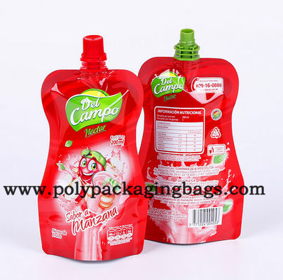100mic de plastic Tribune spuit omhoog Zak voor Vloeibare Verpakkende Juice Stand Up Pouch With-Klep