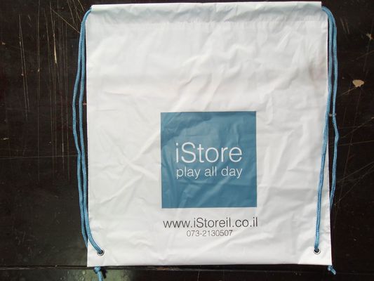 Aangepaste Witte Plastic Drawstring-het Winkelen van Rugzakapple store Zak